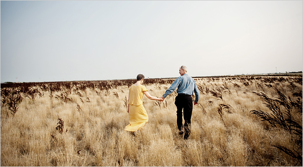 Peter Bostock and his wife _ photographed on a prairie landscape situated just north of Winnipeg Manitoba. 19/08.10 NYTCREDIT: Dustin Leader for The New York Times